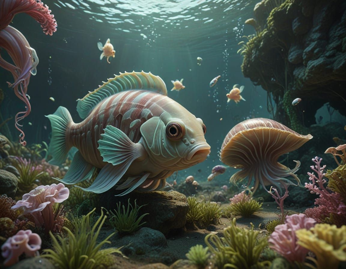 Fantastical Marine Scene in Deep Color