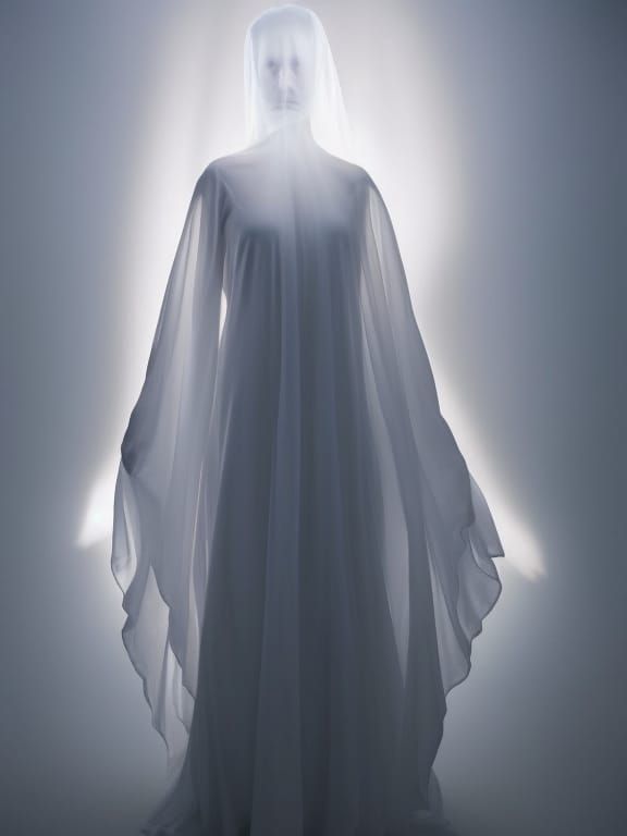 Haunted Victorian Room with Ethereal Ghost