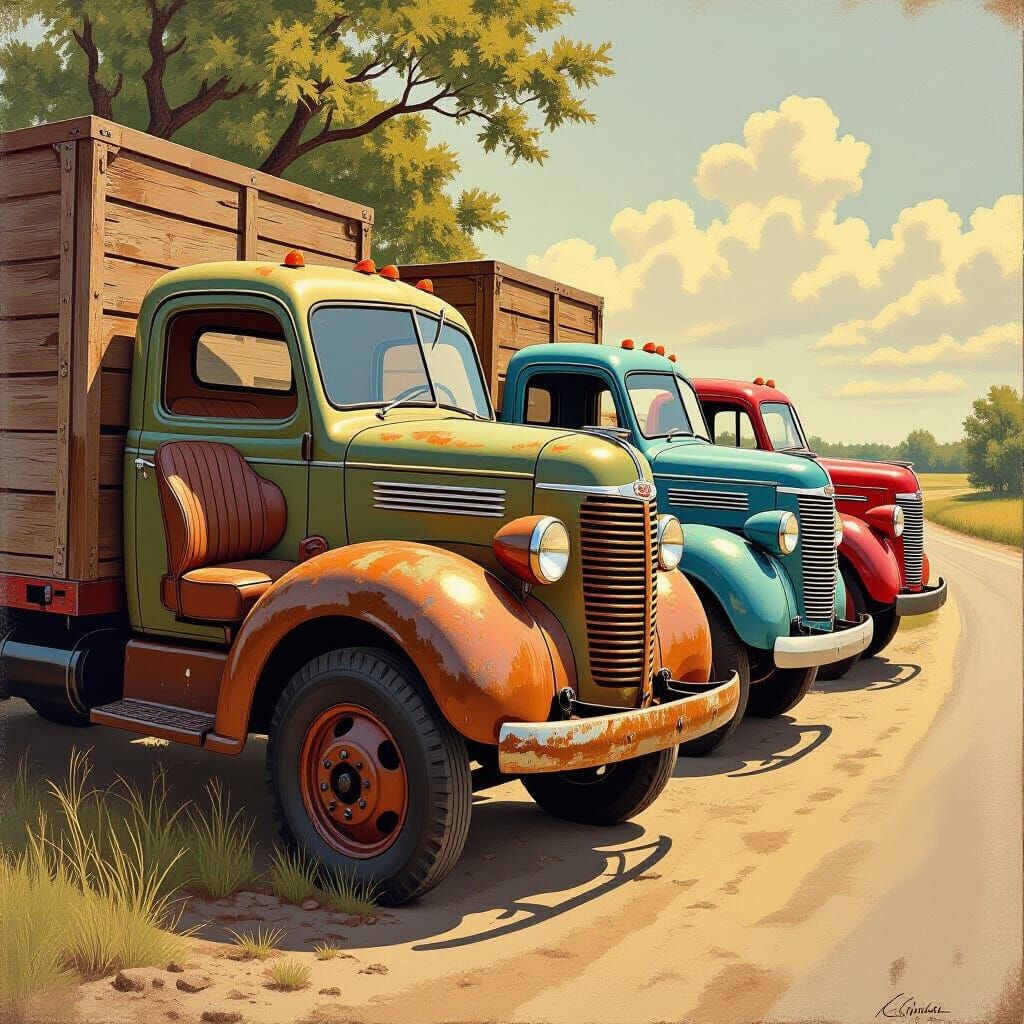 1930s Mississippi Trucks in Regionalist Style