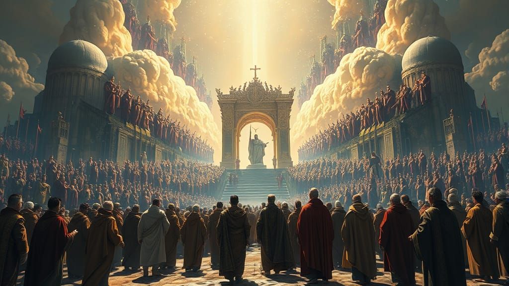 Spectacular Vision of Judgment Day in Ethereal Art Style