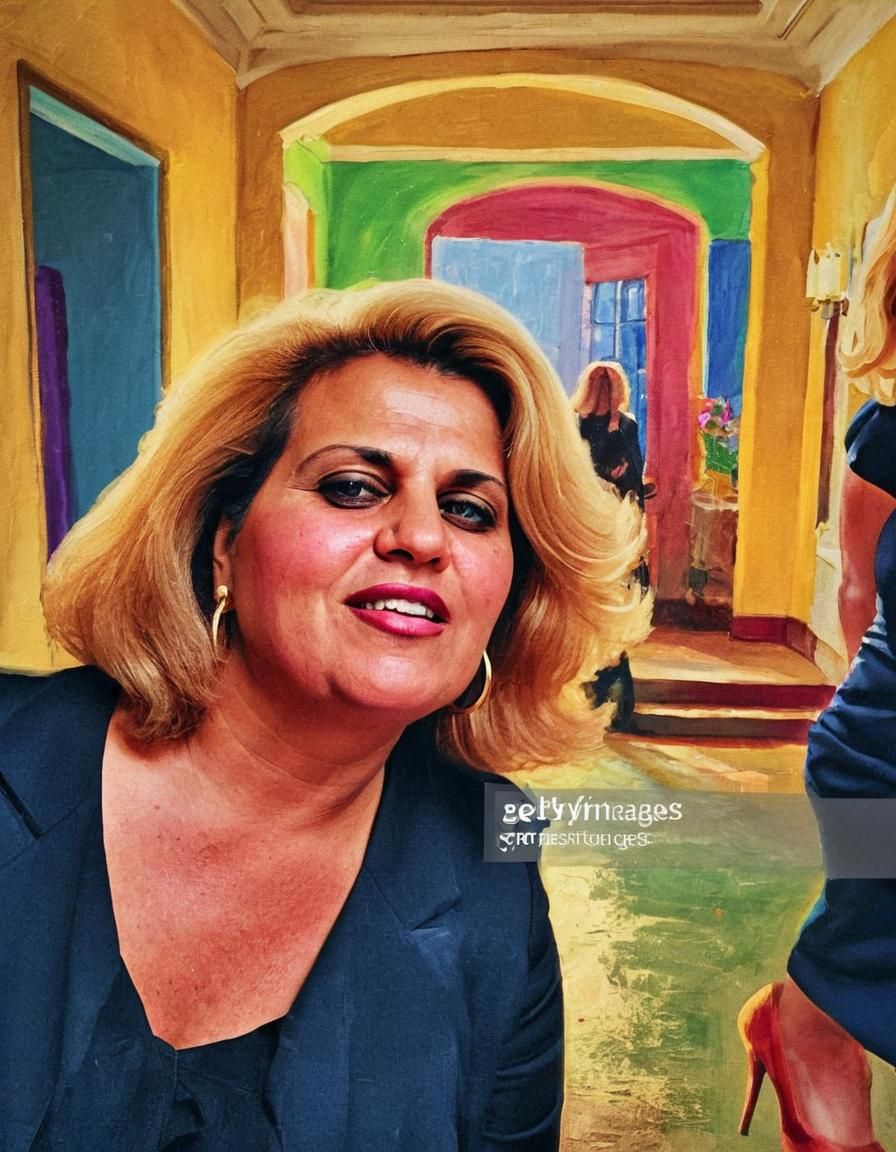 Fauvist Portrait: Two Women Kissing in a Mansion