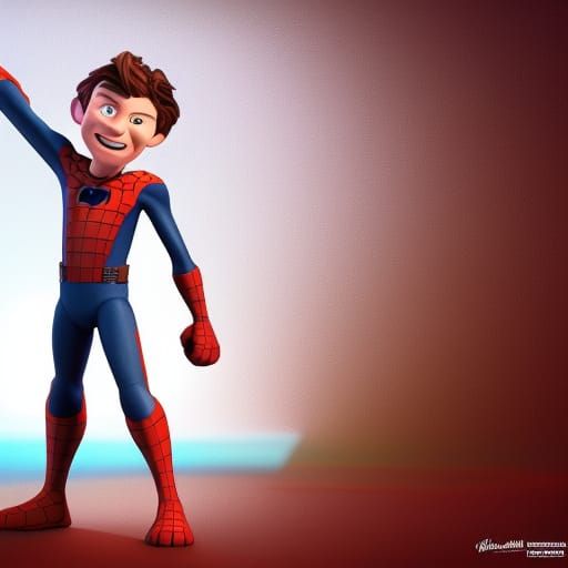 Tom Holland as Pixar-Style 3D Digital Art