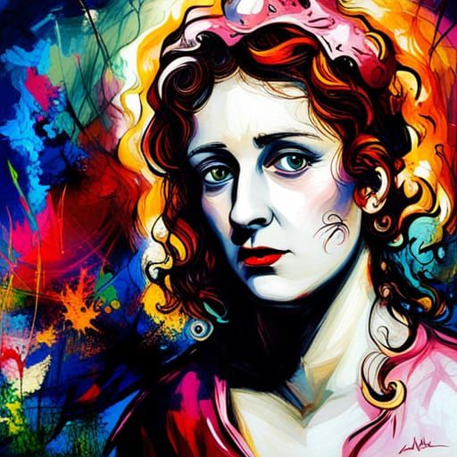 Helena Icon in Marc Chagall Graffiti Style