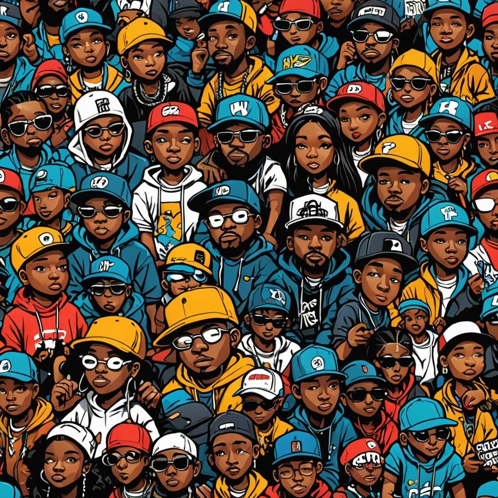 Urban Graffiti Art with Hip Hop Characters