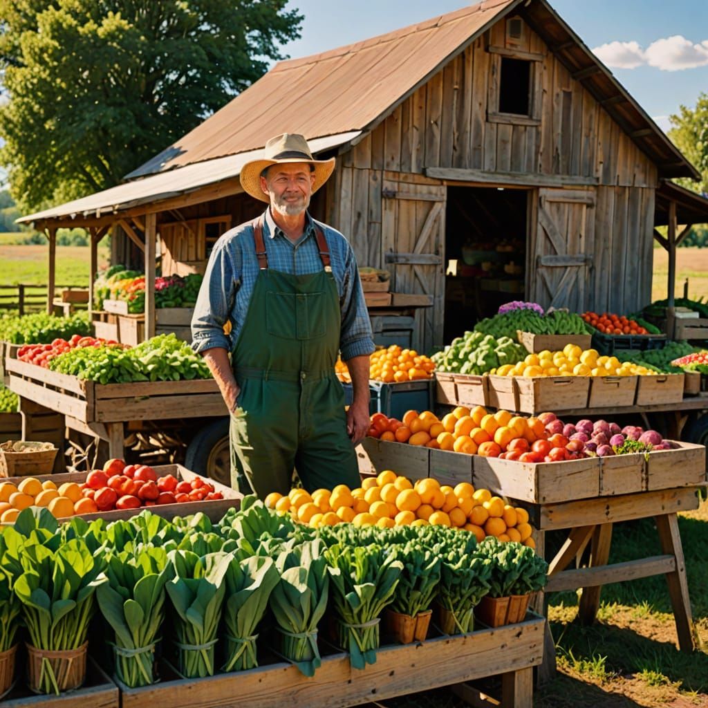 Rural Farmstand on a Sunny Day