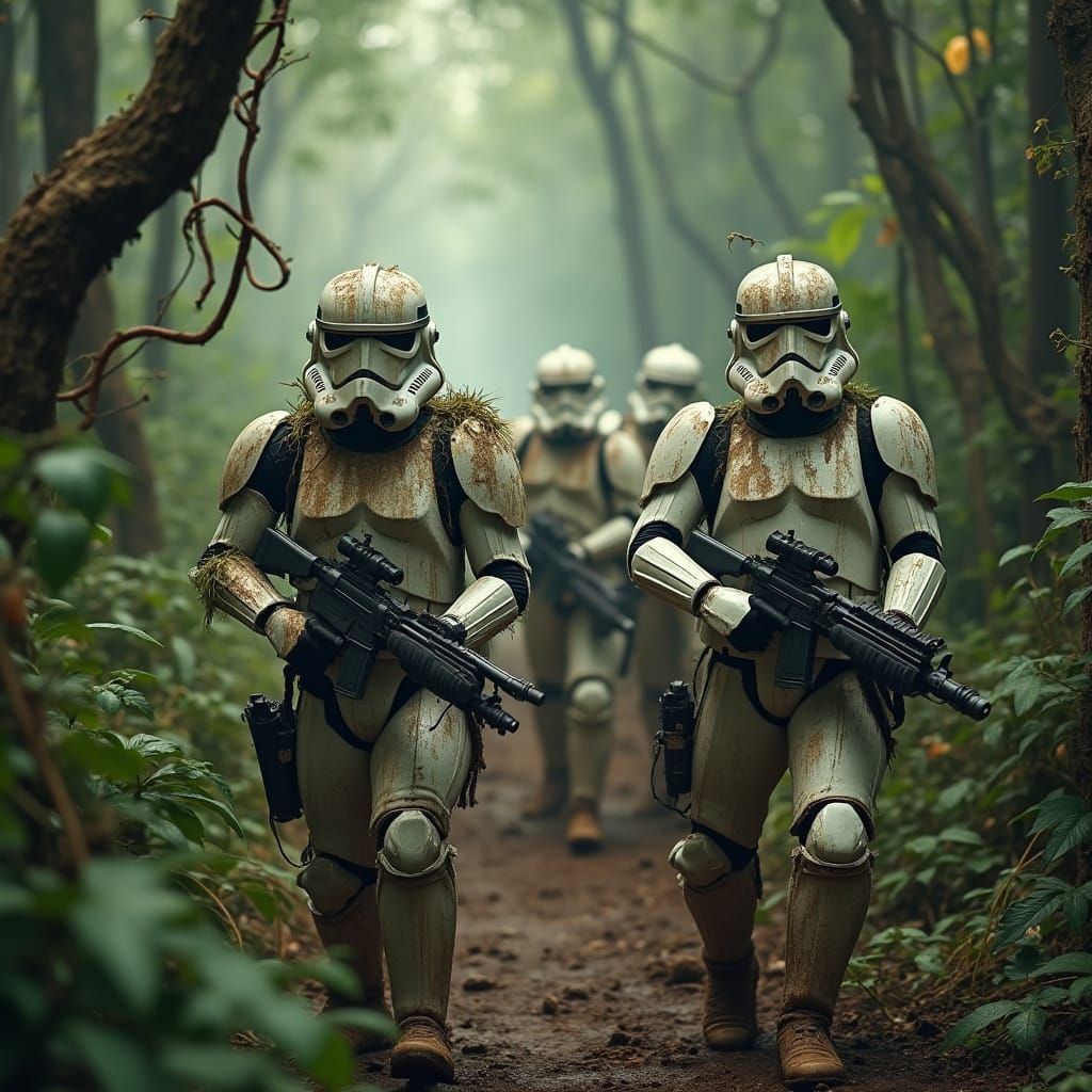 Clone Troopers in Jungle, Cinematic Style