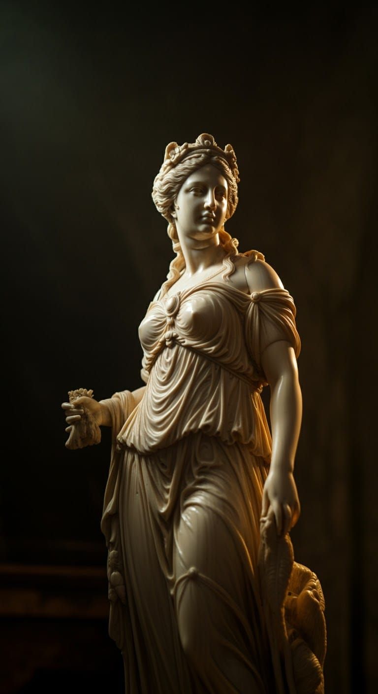 Ivory Sculpture of a Beautiful Woman