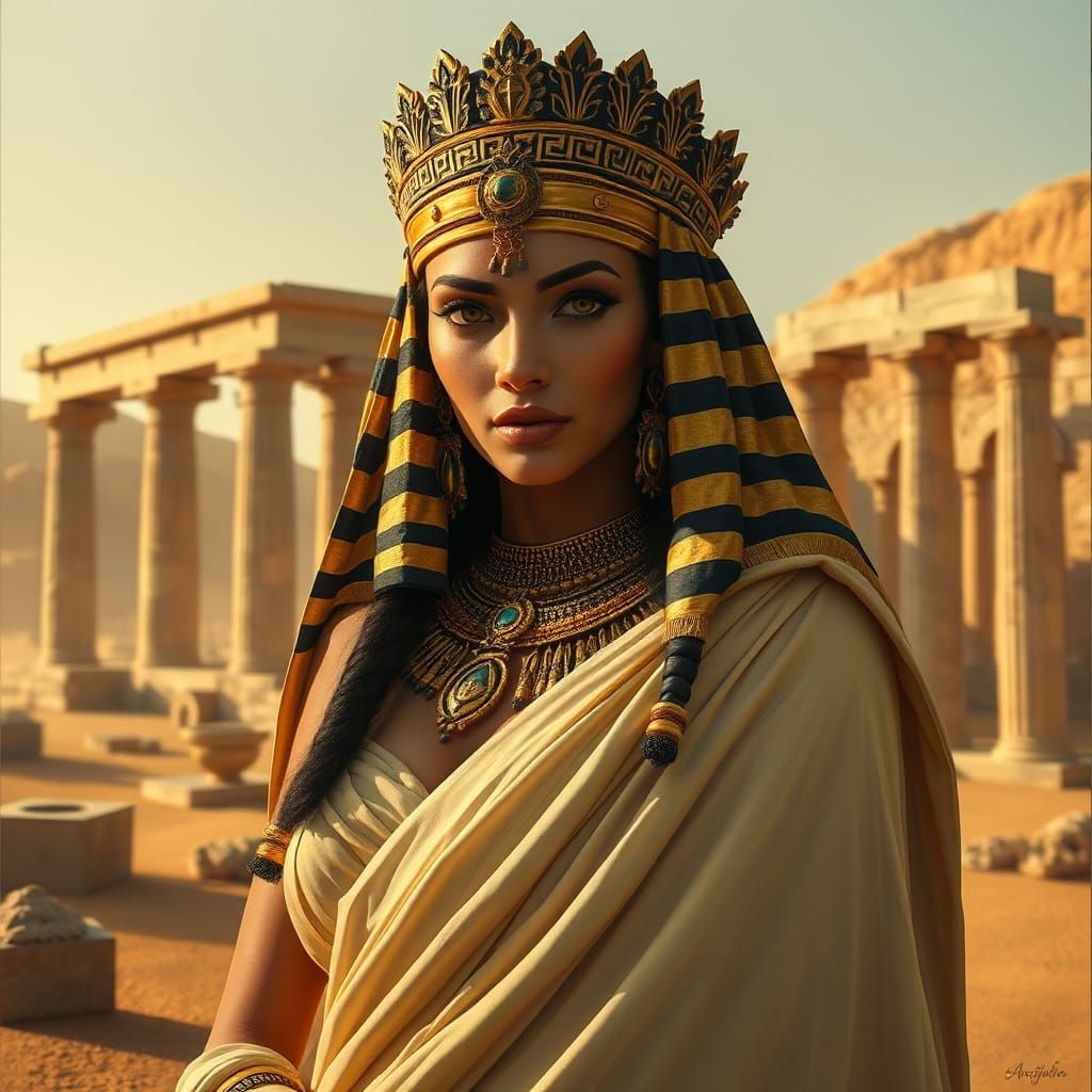 Ankesenamon: Egyptian Queen in Symbolic Style