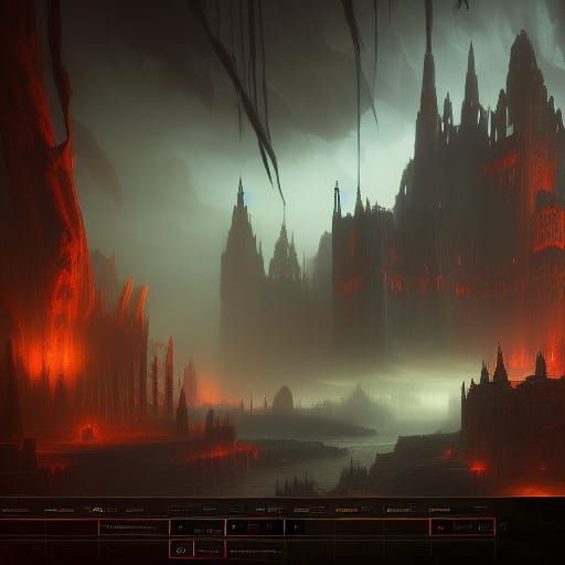 Fantastical Dark Academia Concept Art in Deep Color