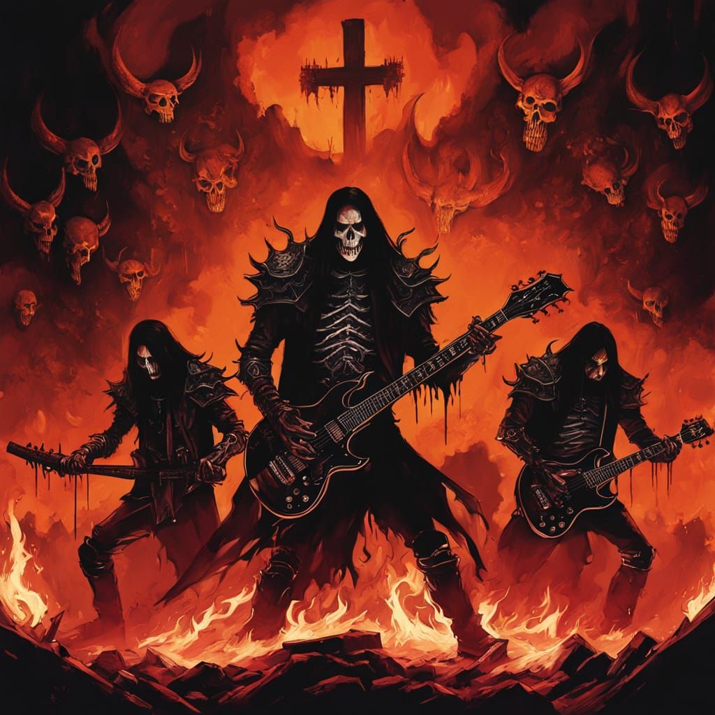 Black Metal Band Performing in Hellscape