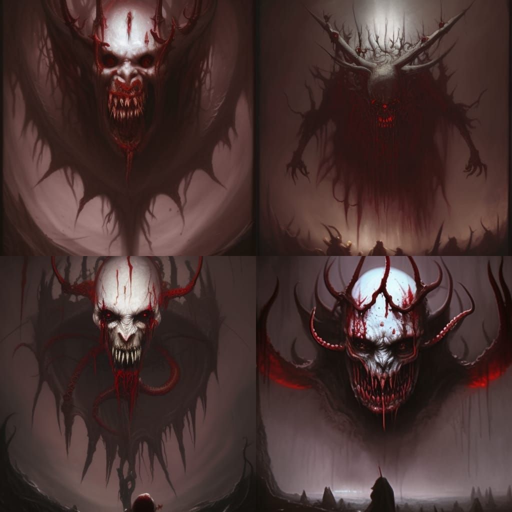 Horrific Devil with Tentacles in Dark Fantasy Art