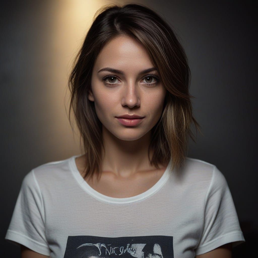 Photorealistic Portrait with Dreamy Abstract Background