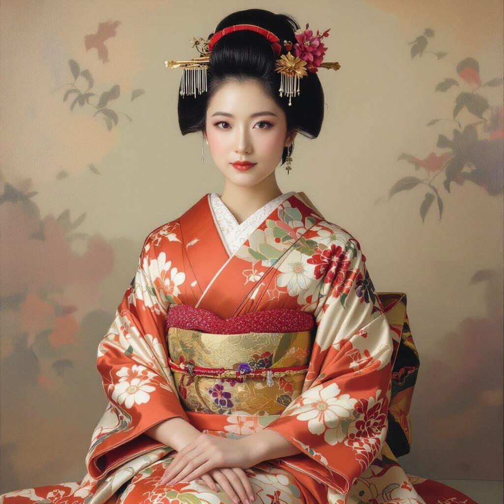 Japanese Princess Portrait in Hyper-Realistic Style
