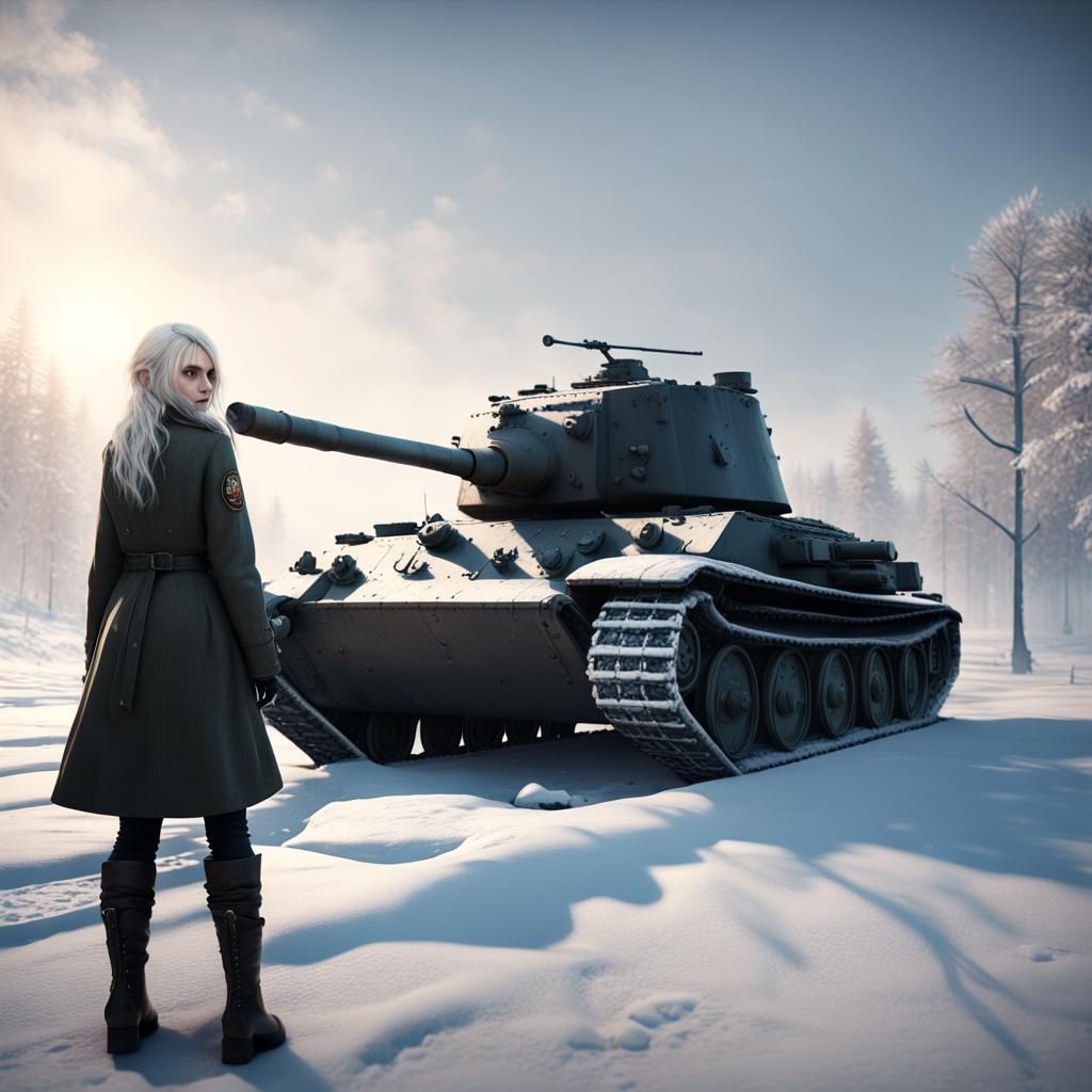 Taylor Momsen and T-34 Tank: 3D Game Cinematic