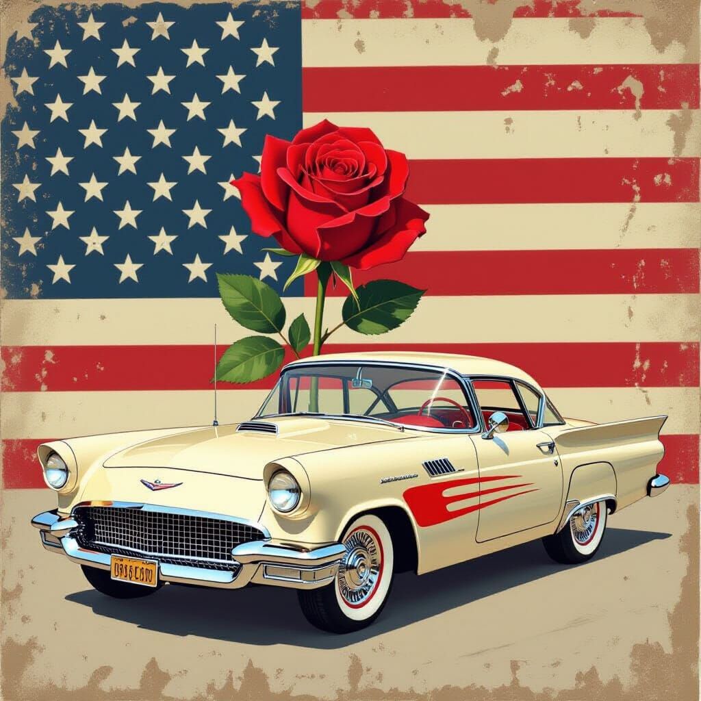 Rosebud with hotrod pin stripes