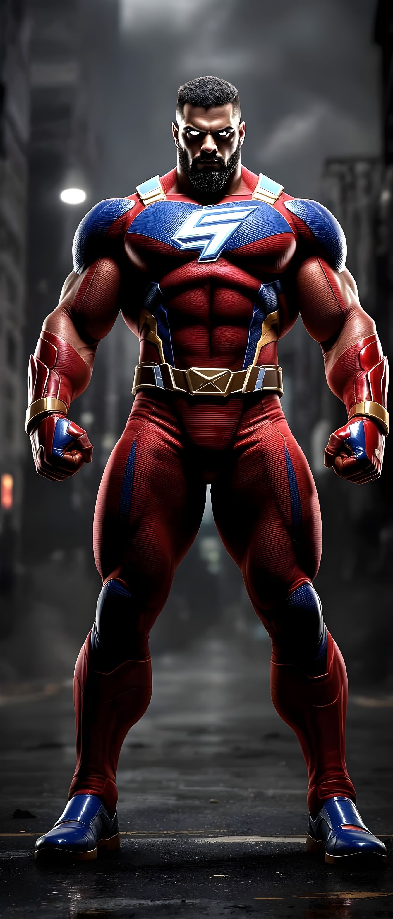 Hispanic Superhero Ready for Action in Comic Book Style