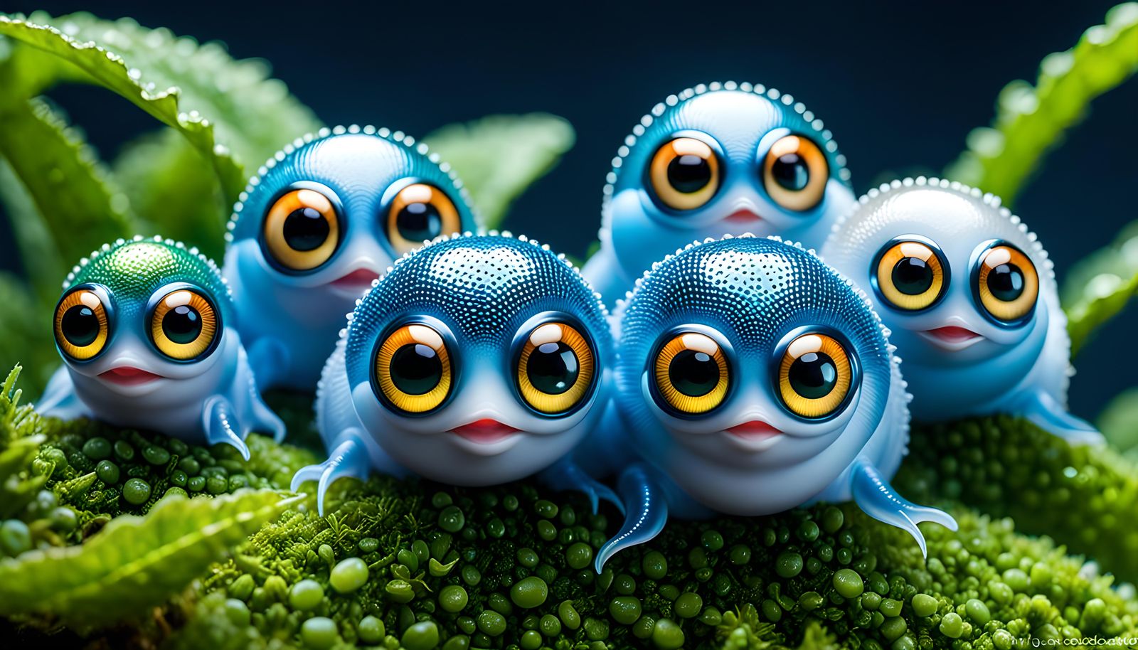 Translucent Slugs in Alien Landscape, Macro Photography