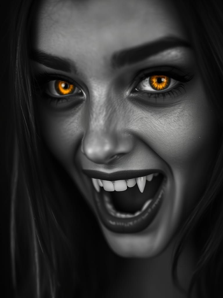 Vampire Portrait in Gothic Horror Style