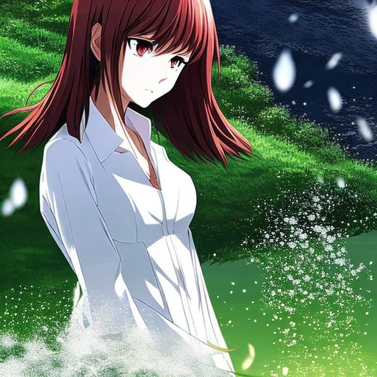 Crying Woman in Anime Style by River