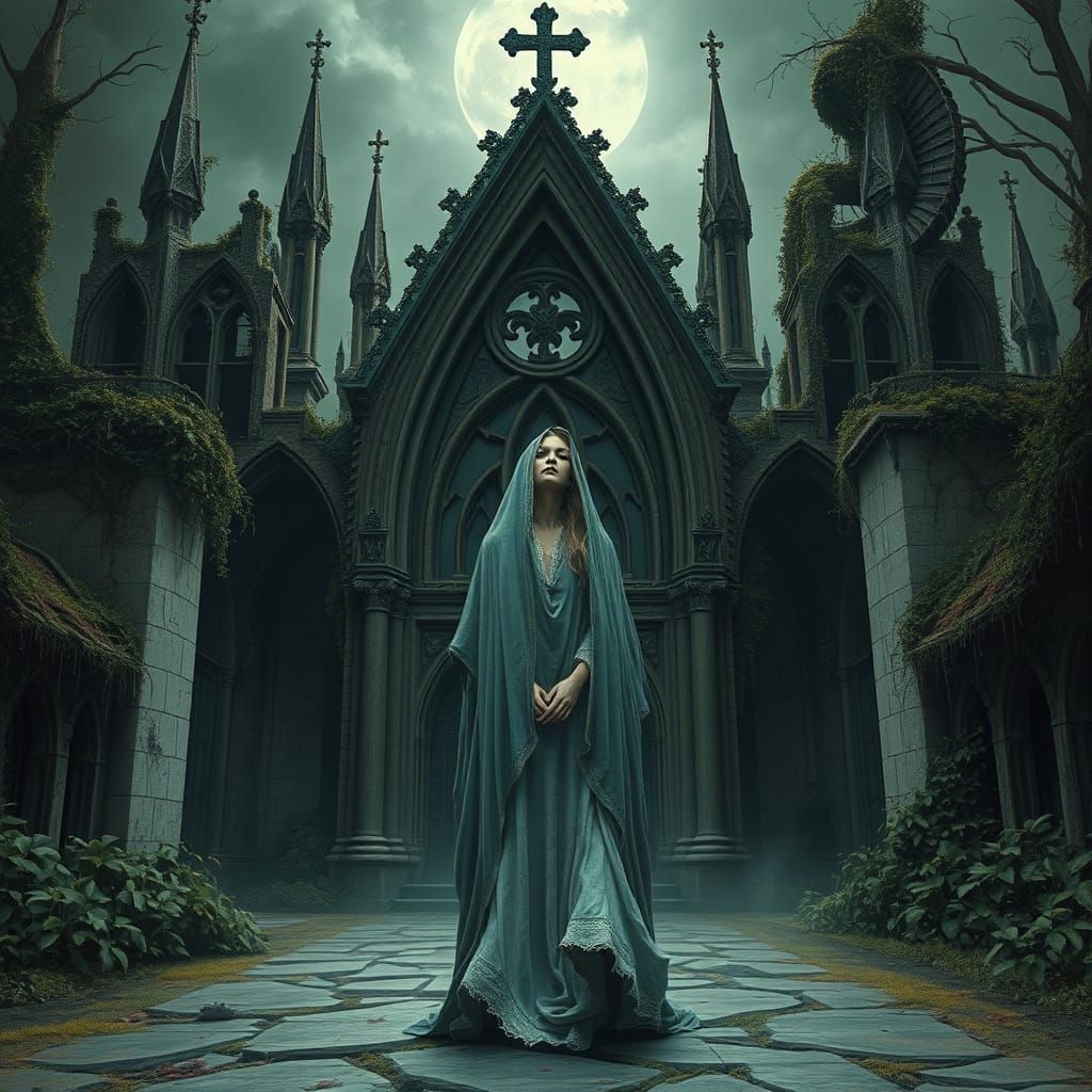 Mystical Woman at the Church of Broken God