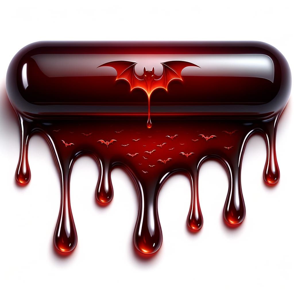 Gothic Crimson Ooze with Subtle Bat Silhouettes