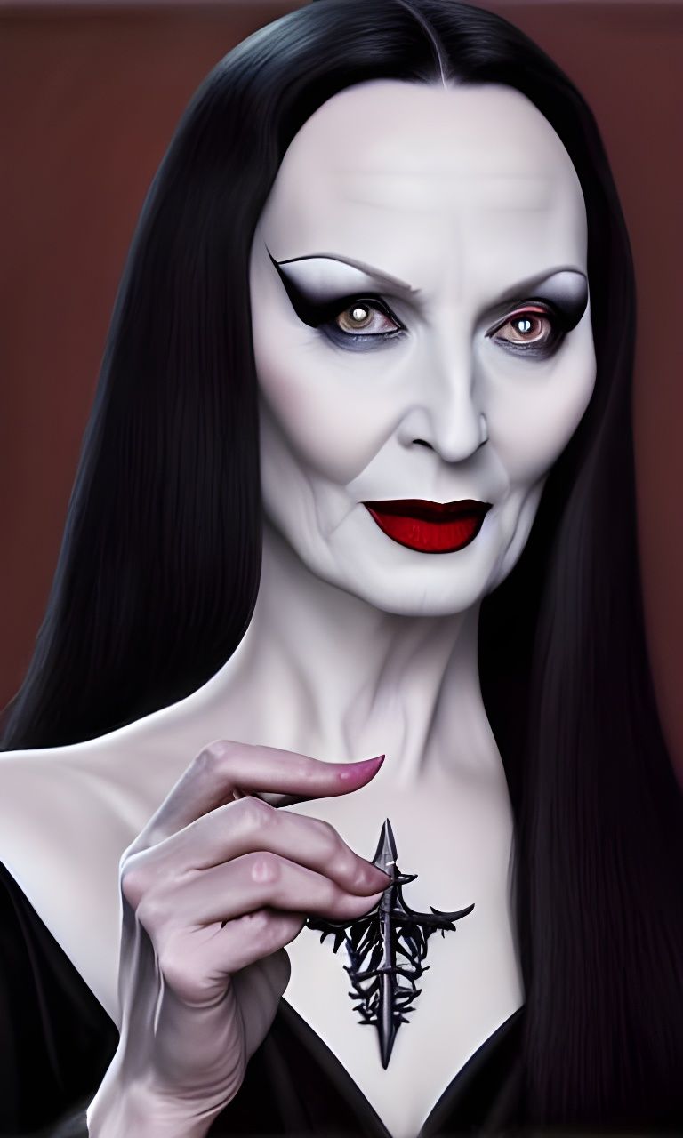Morticia Addams in Grim Fantasy Style