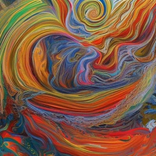 Fantastical Landscape in Expressionist Abstract Style