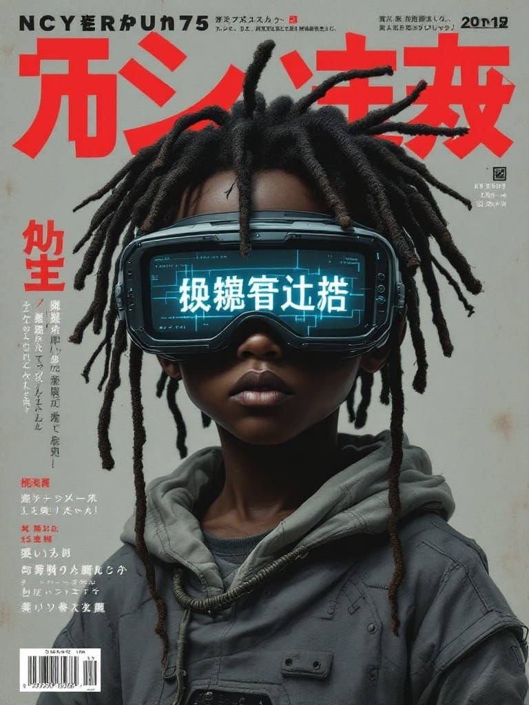Cyberpunk Magazine Cover with AI Goggles