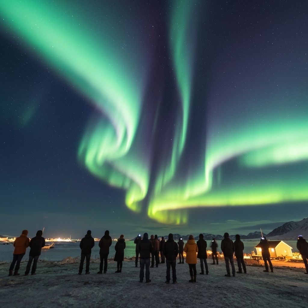 Lofoten Northern Lights Display in Photorealistic Style