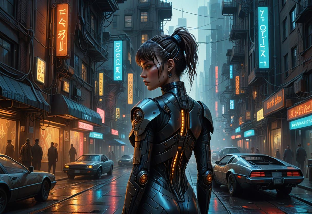 Cyberpunk Goddess in Hyperrealistic Digital Painting