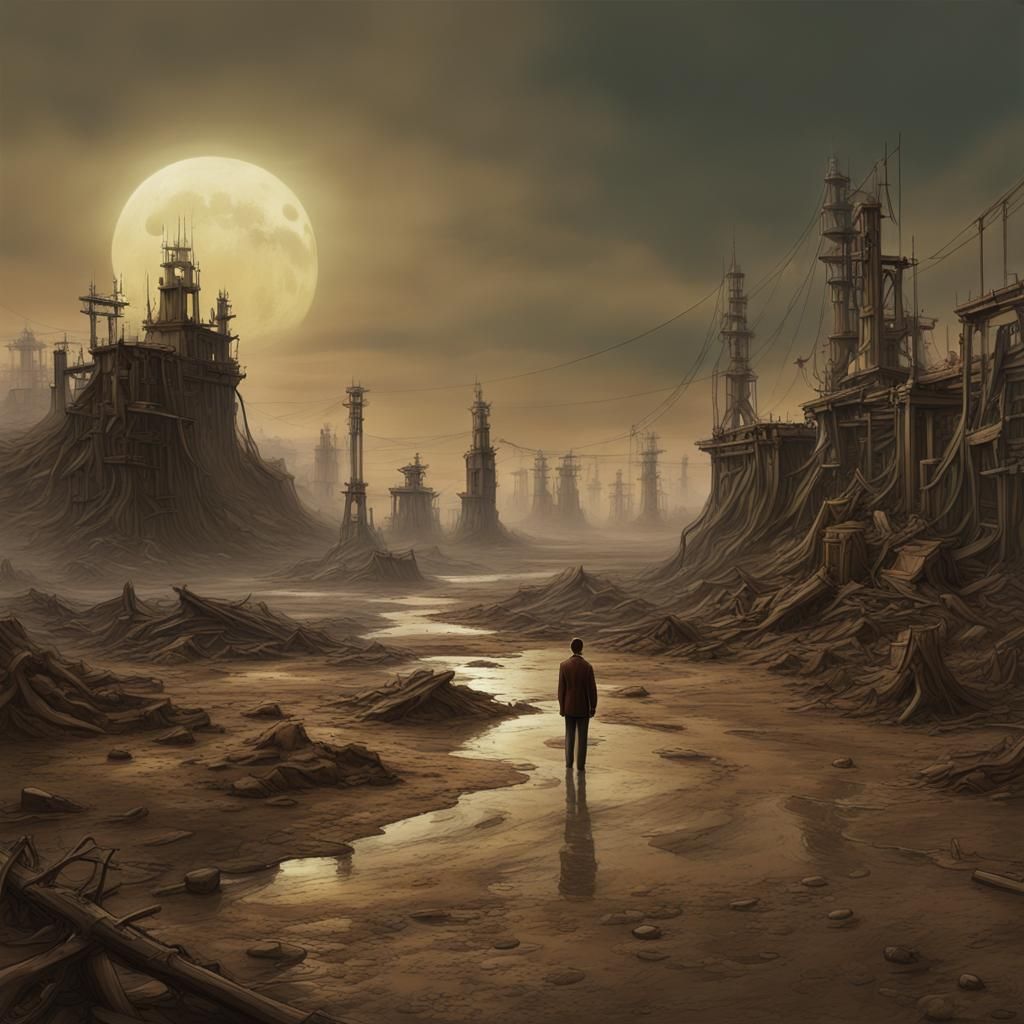 Toxic Wasteland Dance of Mr. Bean in Ethereal Light