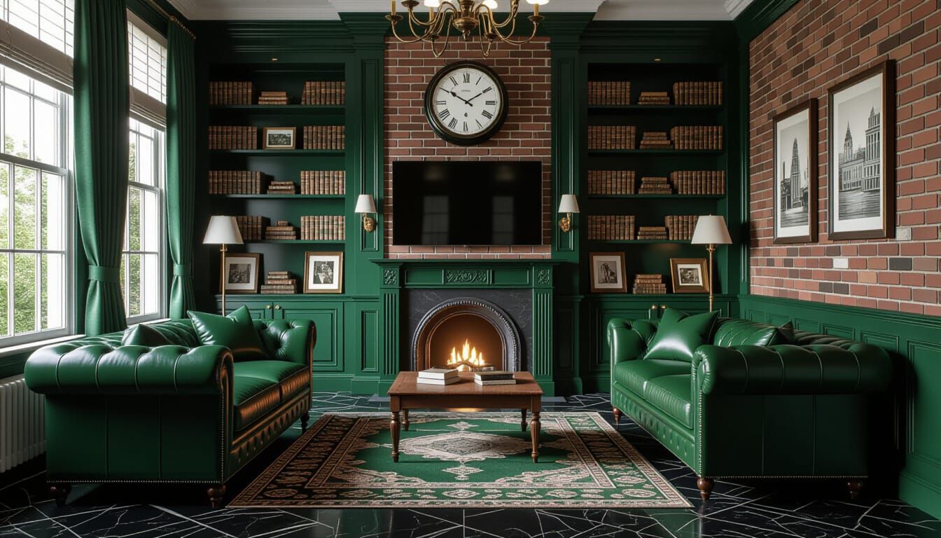 Victorian Living Room with L-Shaped Sofa and Fireplace