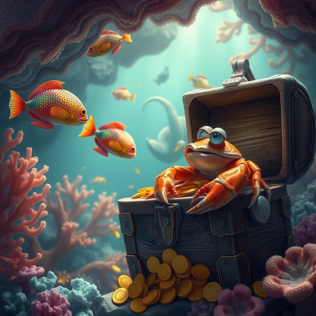 Iridescent Fish Discover Pirate Treasure: Underwater Dreamsc...