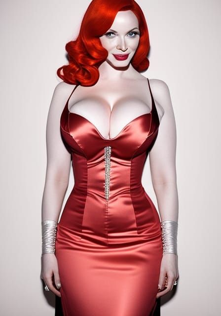 Christina Hendricks as Jessica Rabbit: Hyperrealistic Portra...