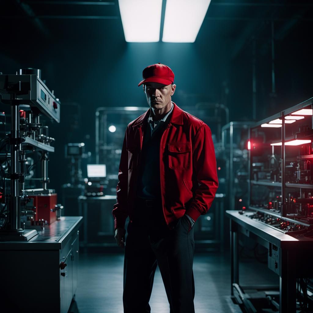 Lex Luthor in High-Tech Lab: Film Noir Style