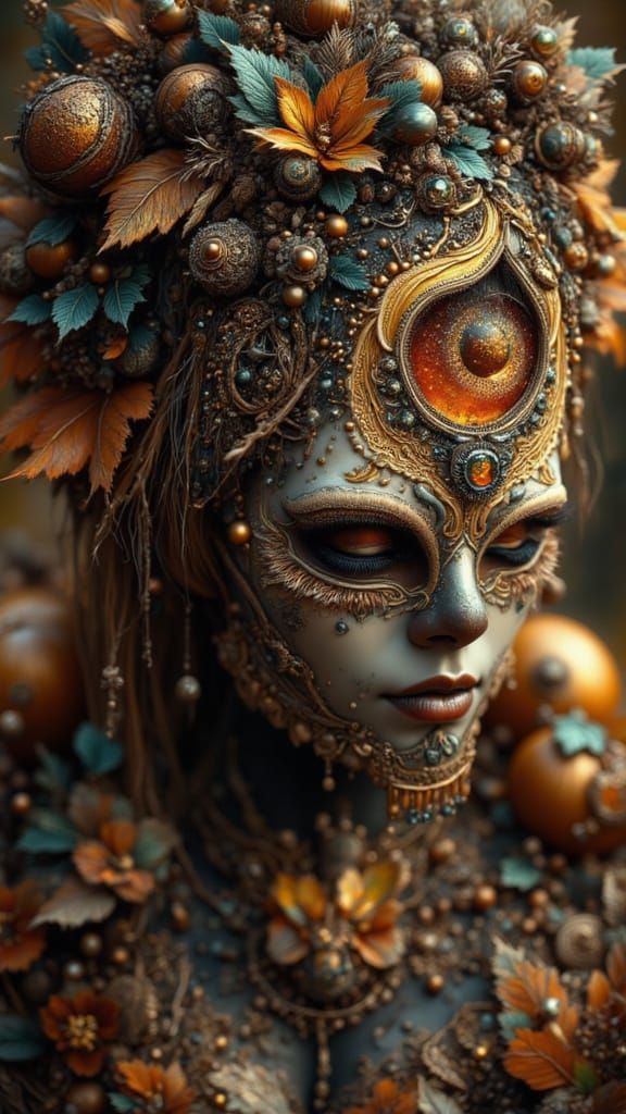 Nebula Pumpkin Scarecrow with Skullpunk Mask