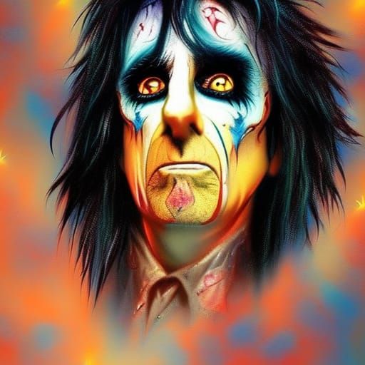 Alice Cooper in Space: Hyperrealistic Concept Art