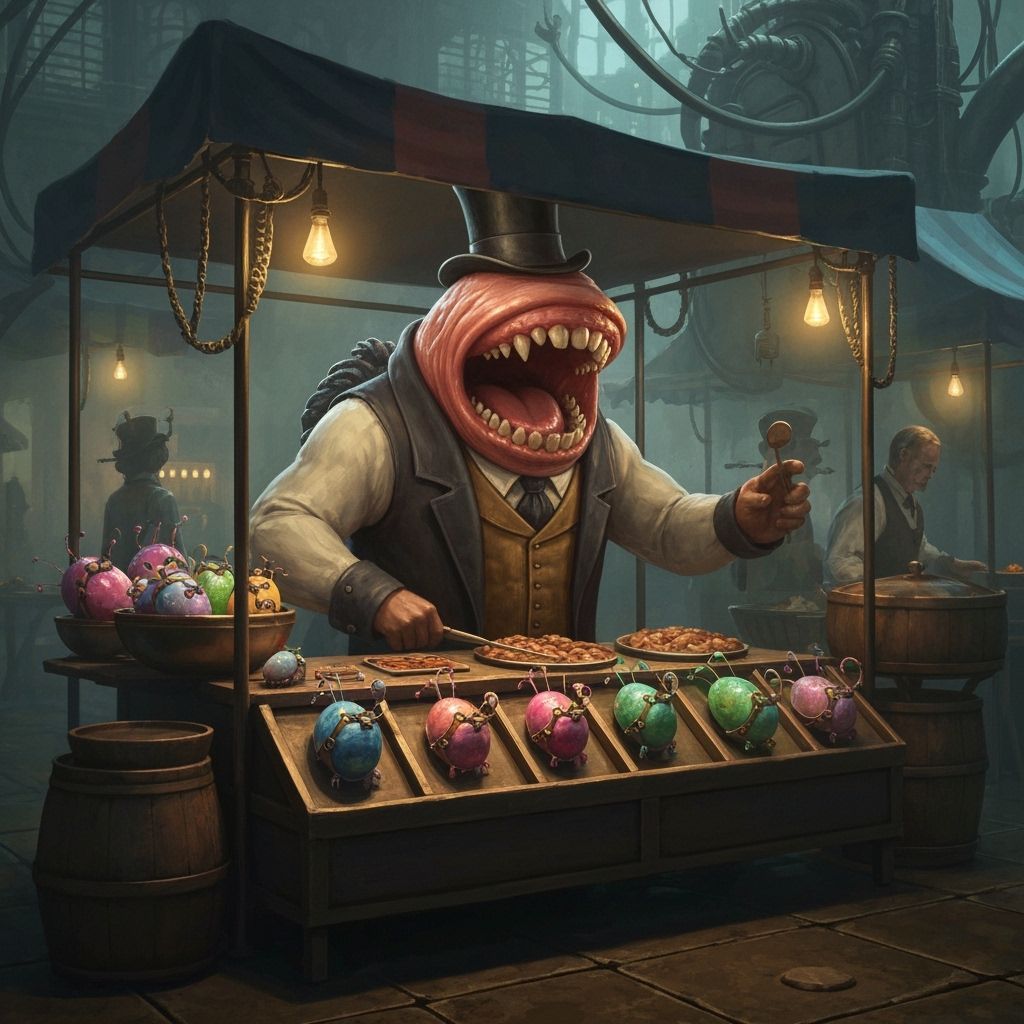 Steampunk Maw Operates Flavor-Pest Stall