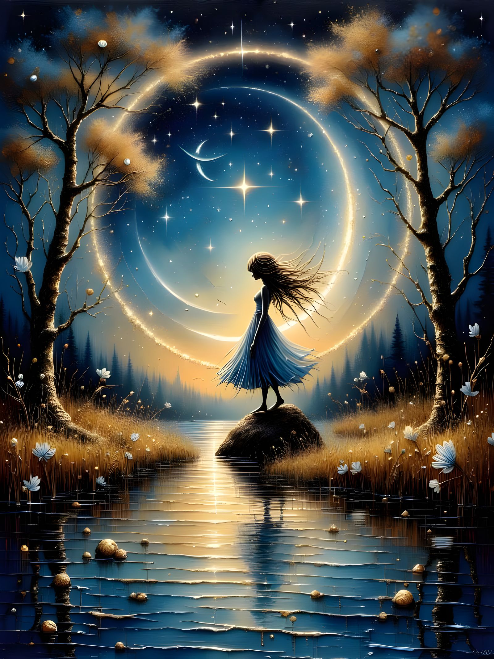 Moonchild Soul Painted with Ink and Sharp Teeth