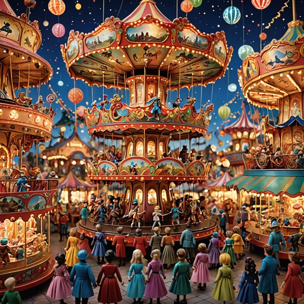 Toy Shop Window Display in Fantasy Art Style