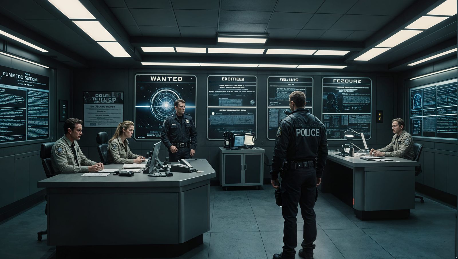 Interstellar Police Station with Wanted Posters