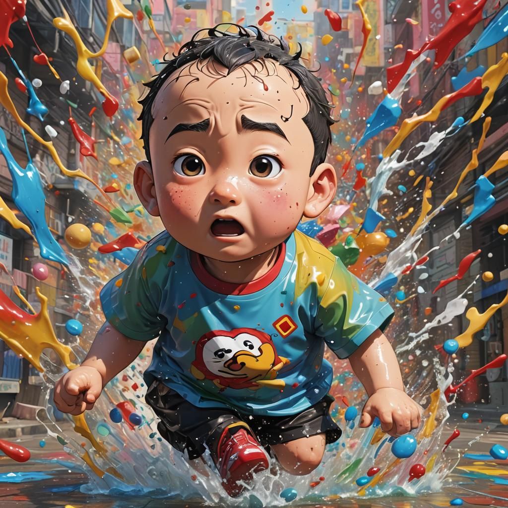 Hyperrealistic Shinchan Portrait with Dramatic Lighting