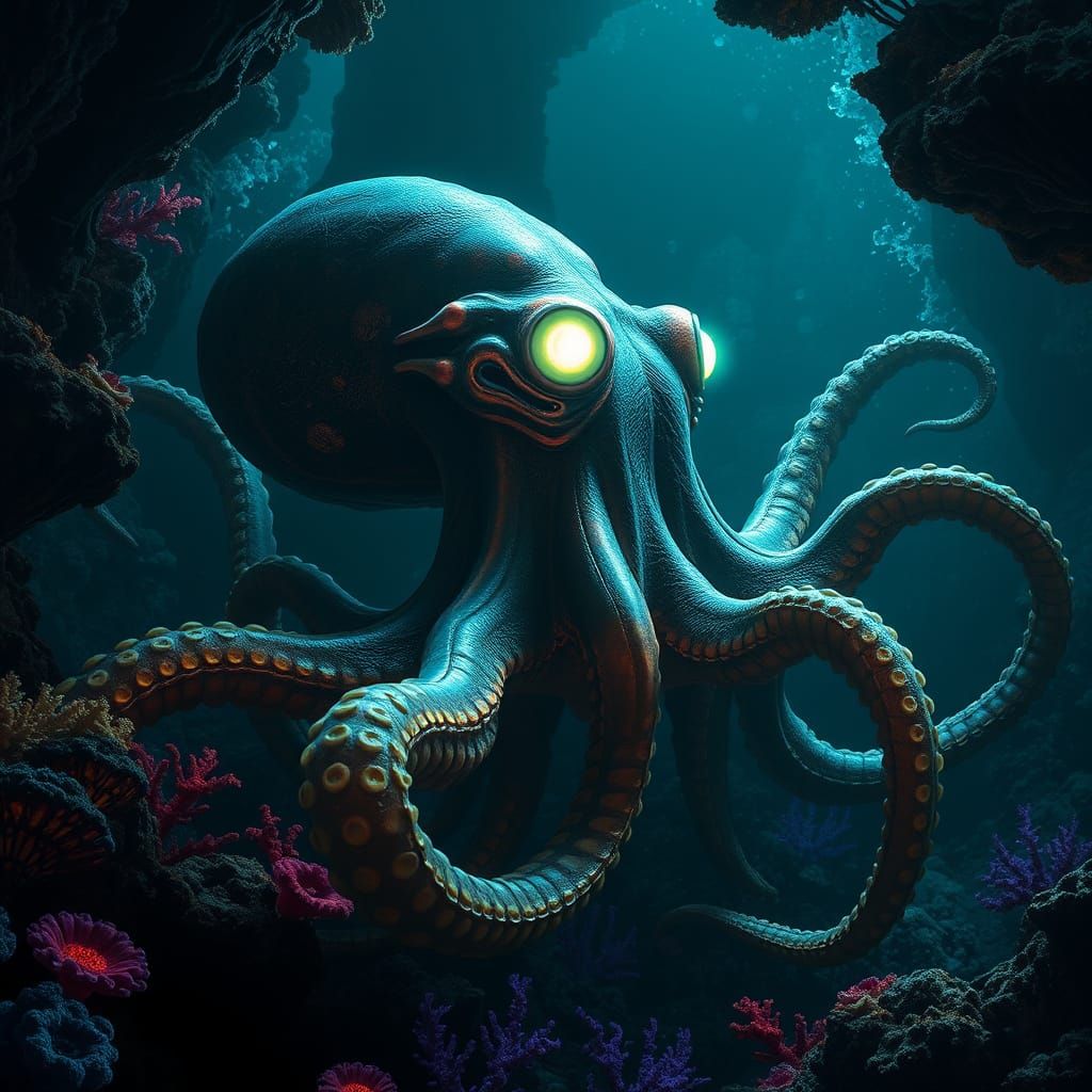 Gargantuan Alien Scorptopus Coils in Darkness