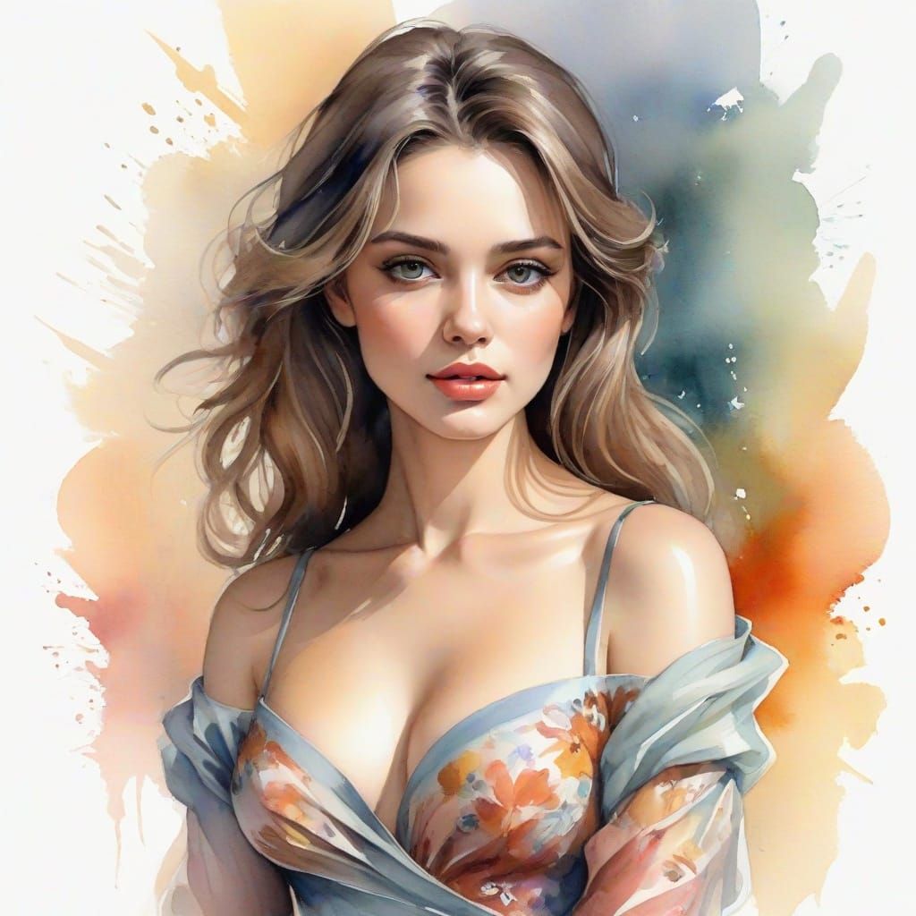 Woman in Watercolor as Anna Razumovskaya