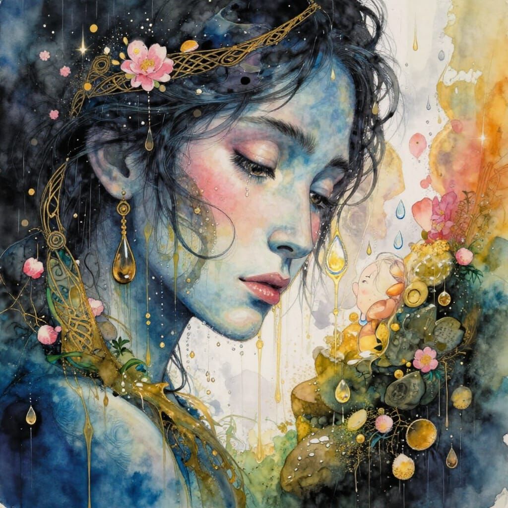 Djinn Demon Embraces Engineer in Spring Rain