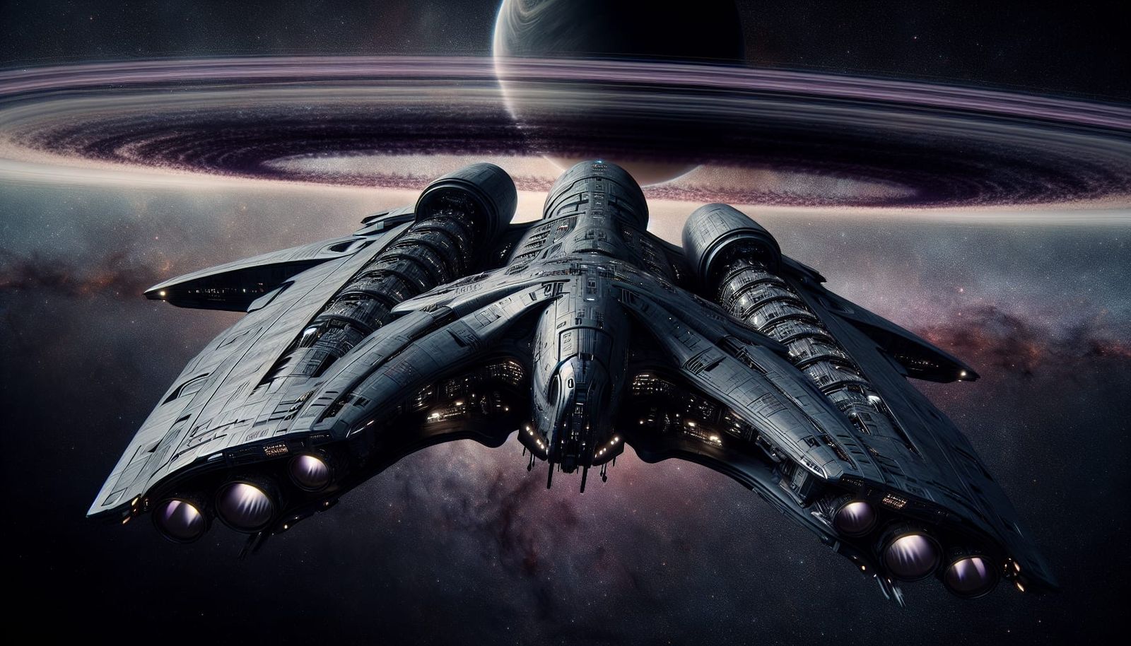 Cosmic Warship Dominates Starlit Universe