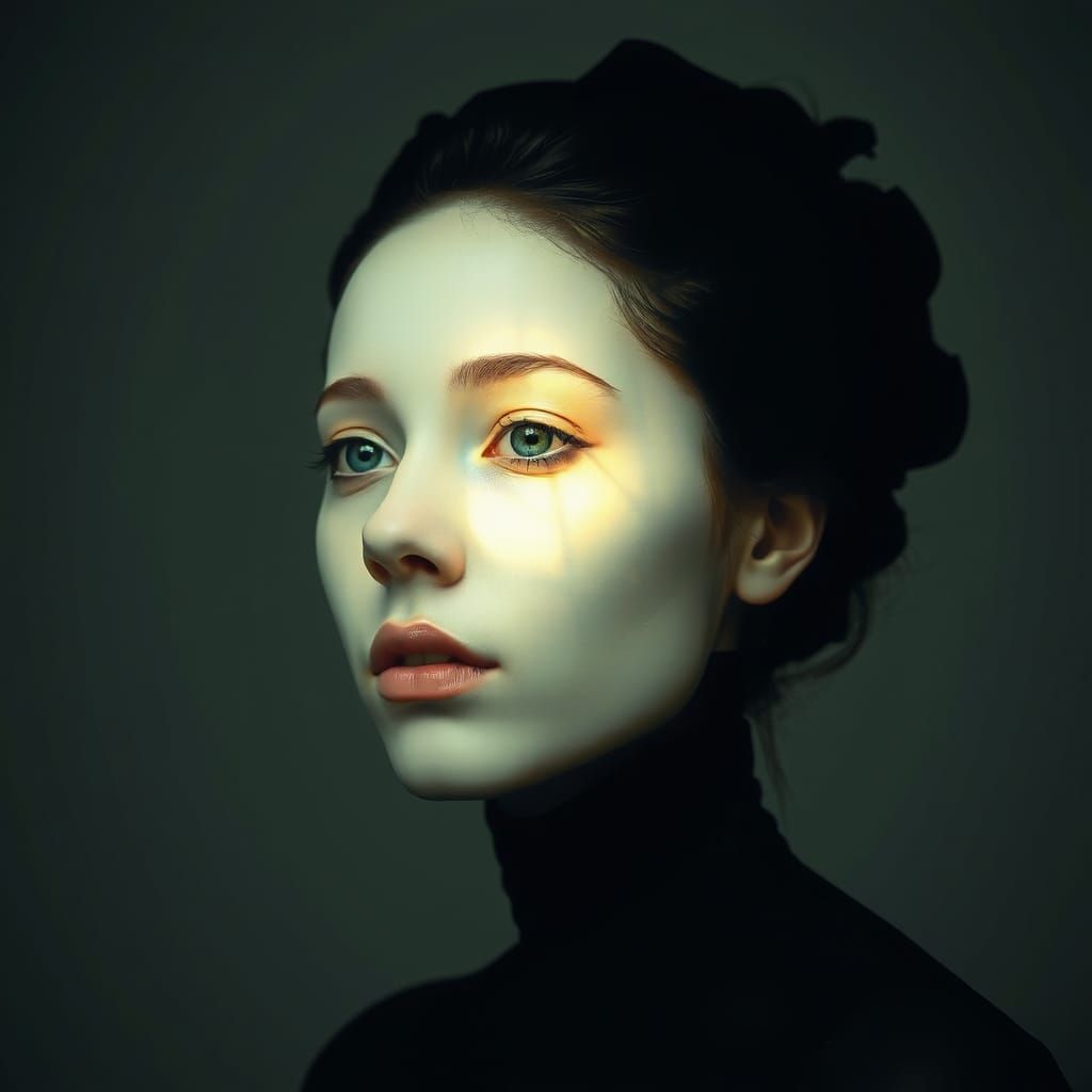 Radiating Halo Glowing Orb Portrait