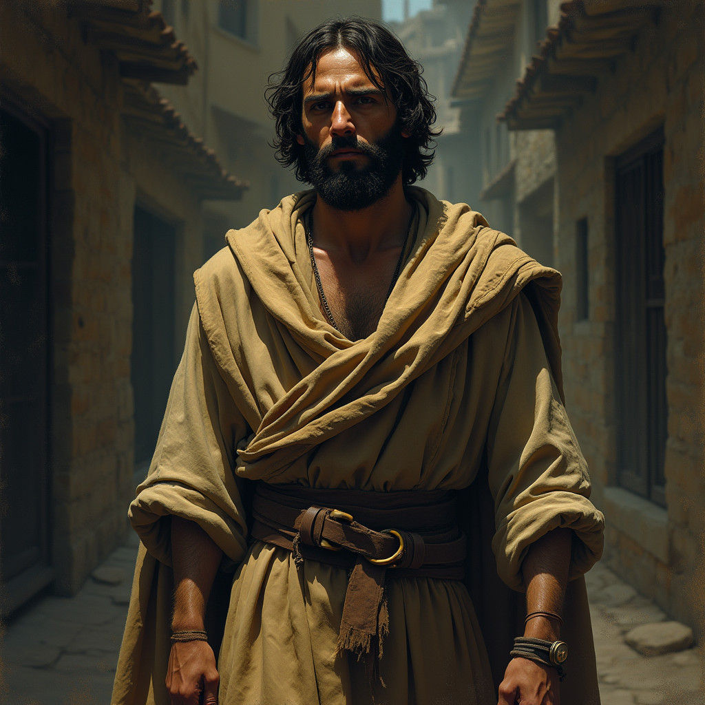 Judas Iscariot in 1950s Comic Book Style