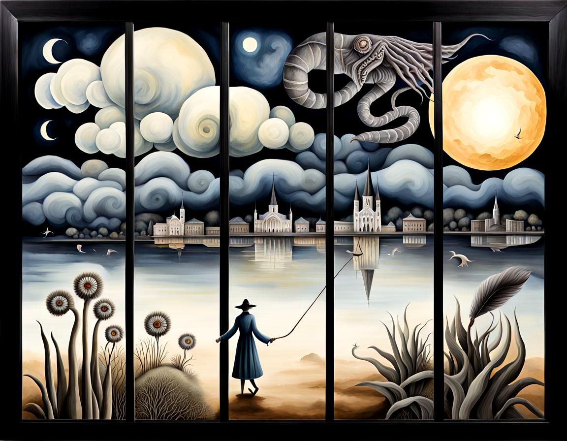 Dreamlike New Orleans Scene with Devil in Vintage Style