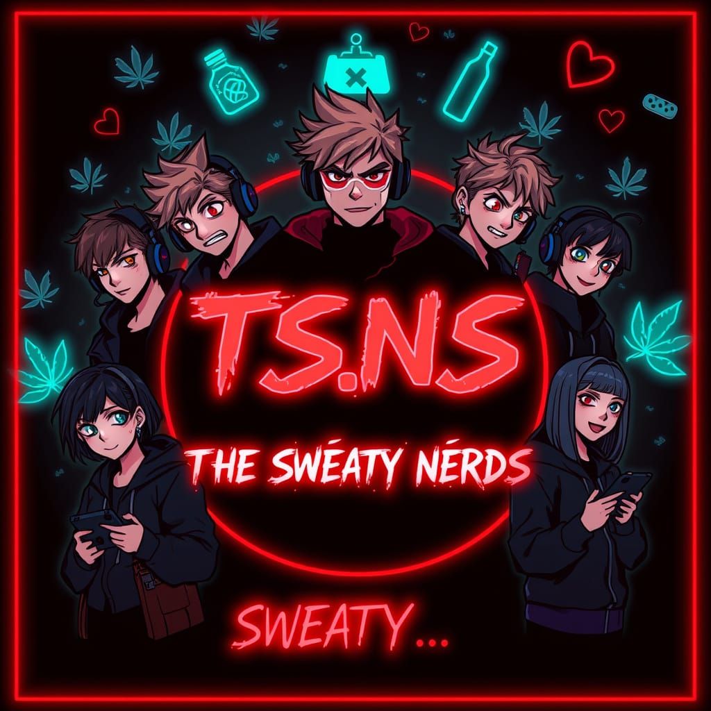 Dark Cyberpunk Logo for T.S.N.S The Sweaty Nerds with Anime ...
